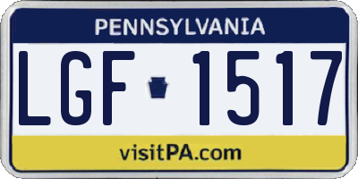 PA license plate LGF1517