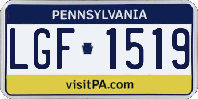 PA license plate LGF1519