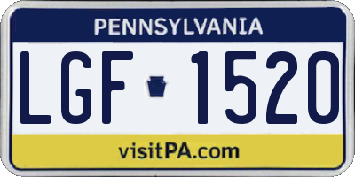 PA license plate LGF1520