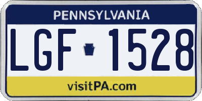 PA license plate LGF1528