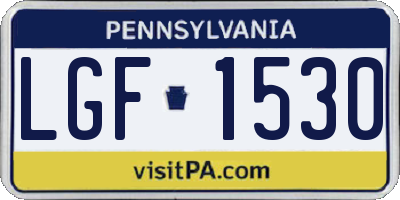 PA license plate LGF1530