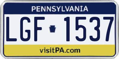PA license plate LGF1537