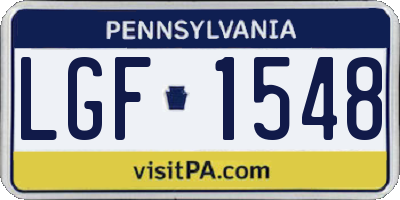 PA license plate LGF1548