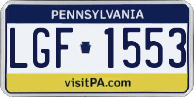 PA license plate LGF1553