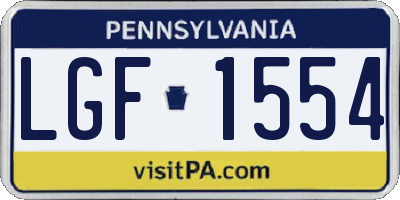 PA license plate LGF1554