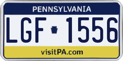 PA license plate LGF1556
