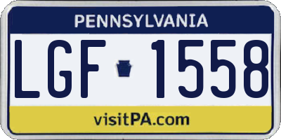 PA license plate LGF1558