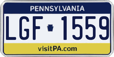 PA license plate LGF1559