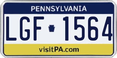 PA license plate LGF1564