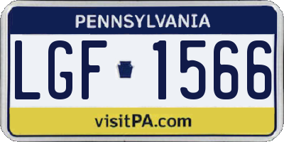 PA license plate LGF1566