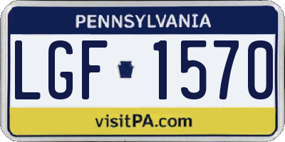 PA license plate LGF1570