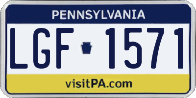 PA license plate LGF1571