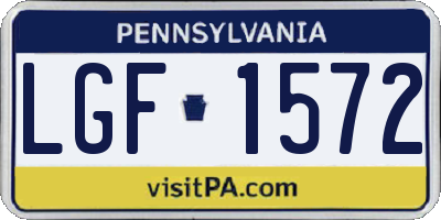 PA license plate LGF1572