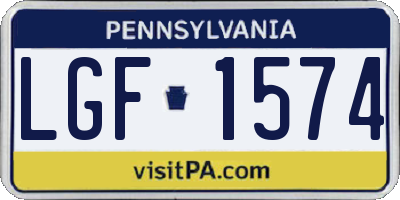 PA license plate LGF1574