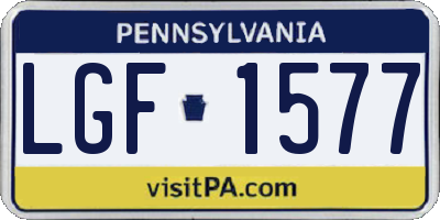 PA license plate LGF1577