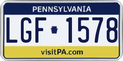PA license plate LGF1578