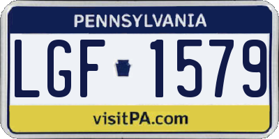 PA license plate LGF1579