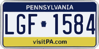 PA license plate LGF1584