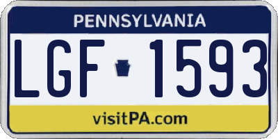 PA license plate LGF1593