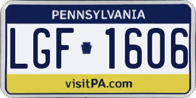 PA license plate LGF1606