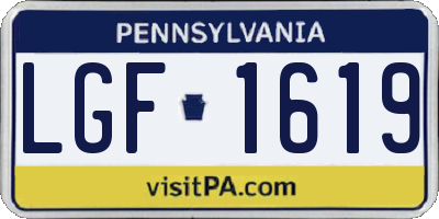 PA license plate LGF1619