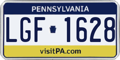 PA license plate LGF1628