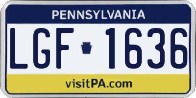 PA license plate LGF1636