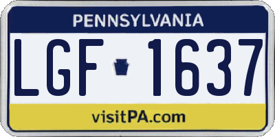 PA license plate LGF1637