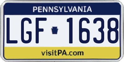 PA license plate LGF1638