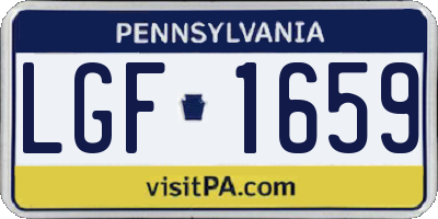 PA license plate LGF1659