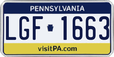 PA license plate LGF1663