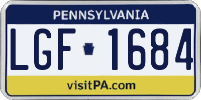 PA license plate LGF1684