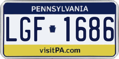 PA license plate LGF1686
