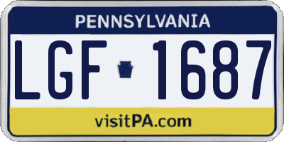 PA license plate LGF1687