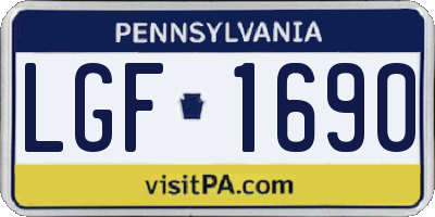 PA license plate LGF1690