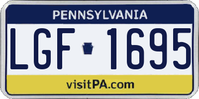 PA license plate LGF1695