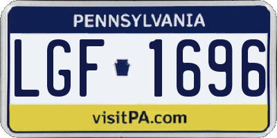 PA license plate LGF1696