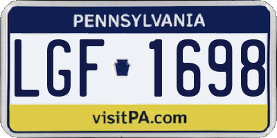 PA license plate LGF1698