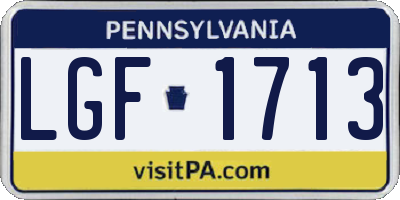 PA license plate LGF1713