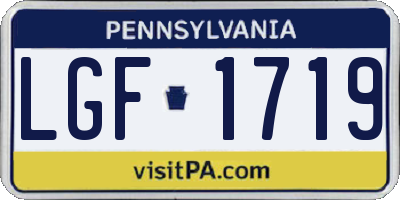 PA license plate LGF1719