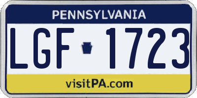 PA license plate LGF1723