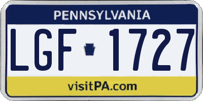 PA license plate LGF1727