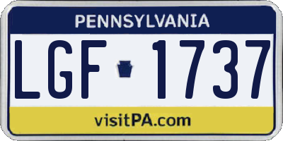 PA license plate LGF1737