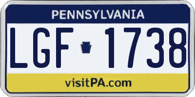 PA license plate LGF1738