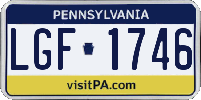 PA license plate LGF1746