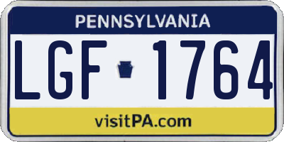 PA license plate LGF1764