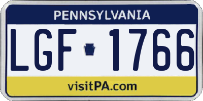 PA license plate LGF1766