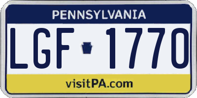 PA license plate LGF1770