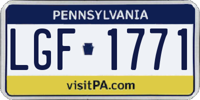 PA license plate LGF1771