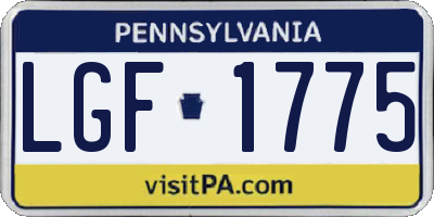 PA license plate LGF1775